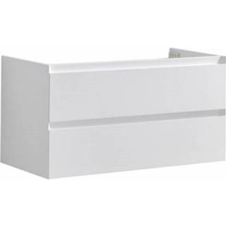 👉 Onderkastje wit glans MDF finity Onderkast Sanilux Infinity 100x47x50 cm Hoogglans (exclusief wastafel) 8719304406914