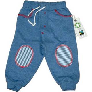 👉 Ebi & Ebi  Fairtrade joggingbroek denim melange - Blauw - Gr.86 - Jongen