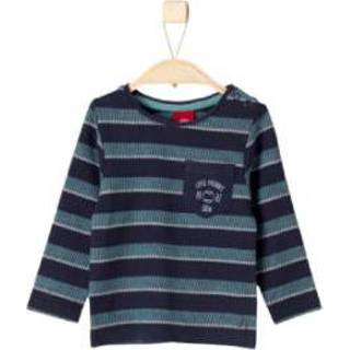 👉 S.Oliver  Boys Longlseeve donkerblauwe strepen - Blauw - Gr.80 - Jongen