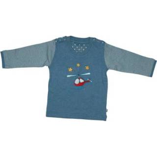 👉 Ebi & Ebi  Fairtrade shirt met lange mouwen en lange mouwen blauw - Blauw - Gr.86 - Jongen