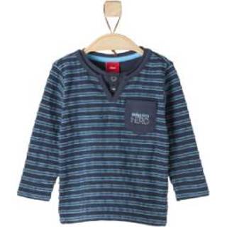 👉 S.Oliver  Boys Longlseeve donkerblauwe strepen - Blauw - Gr.86 - Jongen