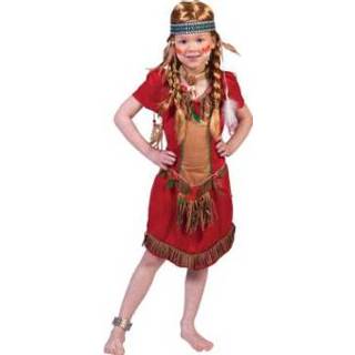👉 Funny Fashion  Carnaval Kostuum Rood Havik Meisje - Kleurrijk - Gr.140 - Meisjes
