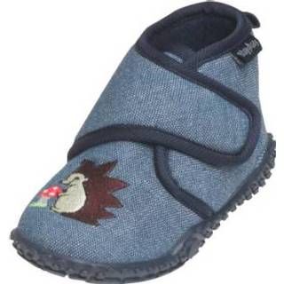 👉 Playshoes  Slipper met klittenbandsluiting egel met klittenbandsluiting - Blauw - Gr.26/27