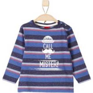 👉 S.Oliver  Boys Longlseeveve blauwe veelkleurige strepen - Blauw - Gr.92 - Meisjes