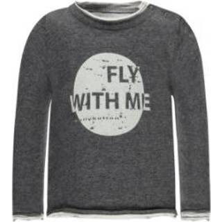 👉 Bellybutton  Longsleeve donkergrijs melange - Grijs - Gr.74 - Jongen/Meisjes