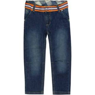 👉 Steiff  Boys Jean-broek gewassen blauw denim - Blauw - Gr.80 - Jongen