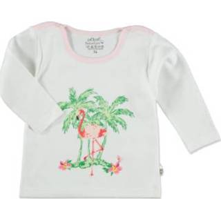 👉 Ebi & Ebi  Fairtrade shirt met lange mouwen, wit/roze, met een Fairtrade lange mouw - Wit - Gr.92 - Meisjes