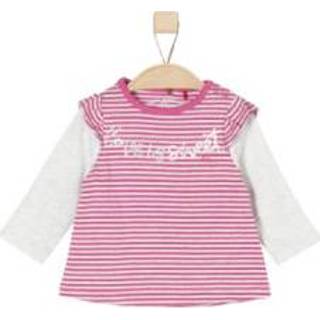 👉 S.Oliver  Girl s Longsleeve roze strepen - Roze/lichtroze - Gr.68 - Meisjes