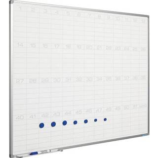 👉 Planbord Emaille Staal wit Jaaroverzicht 60x90cm