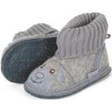 👉 Sterntaler  pantoffels vilt borduursel motief rookgrijs - Grijs - Gr.27/28 - Jongen/Meisjes