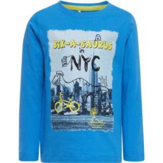 👉 Name it  Boys Campanula shirt met lange mouwen - Blauw - Gr.104 - Jongen