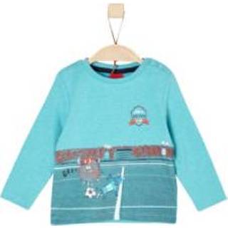 👉 S.Oliver  Boys Overhemd met lange mouwen turquoise melange - Turquoise - Gr.92
