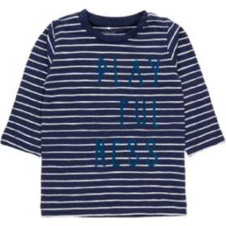 Name it  Boys Dijon strepen lange mouwen shirt jurkje blauw - Blauw - Gr.86 - Jongen