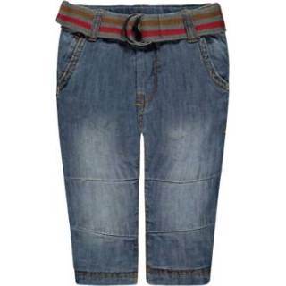 👉 Steiff  Boys Jeans met riem - Blauw - Gr.86 - Jongen