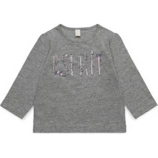 👉 Esprit  Girl s shirt met lange mouwen midden heide grijs - Grijs - Gr.92 - Meisjes