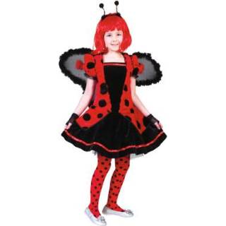 👉 Carnaval kostuum rood polyester kindermode meisjes FUNNY FASHION lieveheersbeestje Daisy