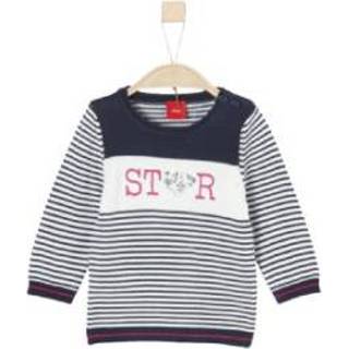 👉 S.Oliver  Girl s pullover donkerblauwe strepen - Blauw - Gr.92 - Meisjes