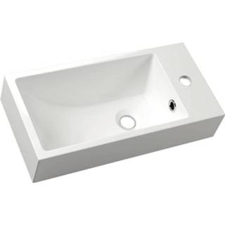 👉 Fontein wit keramiek rechthoekig small rechts Sapho 50x10x25 cm 8590913820045