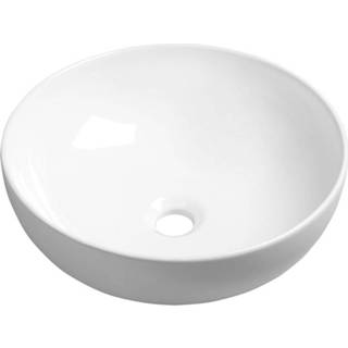 👉 Opbouw waskom wit keramiek rond zonder waste ronda Sapho Rondane 40x40x15 cm 8590913864674