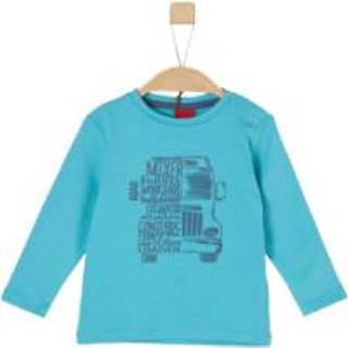 👉 S.Oliver  Boys Shirt met lange mouwen turquoise - Turquoise - Gr.92 - Meisjes