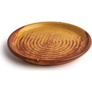 👉 Bord canvas oranje Olympia ronde borden met smalle rand roestoranje 18cm - 6 5050984577789