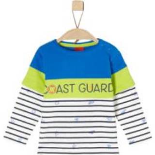 👉 S.Oliver  Boys Shirt met lange mouwen ecru aop - Kleurrijk - Gr.92 - Jongen