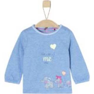 👉 S.Oliver  Girl s shirt met lange mouwen licht blauw gemêleerd - Blauw - Gr.68 - Meisjes