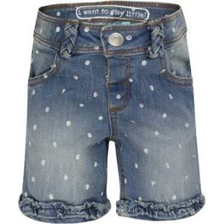 👉 Rennen! Het Girl is Jeansshorts met punten.... - Blauw - Gr.116 - Meisjes