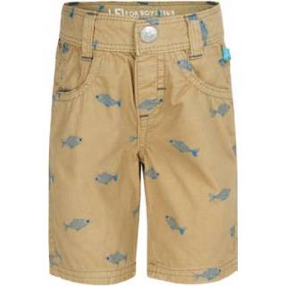 👉 Rennen! Boys Korte broek met vis - Beige - Gr.110 - Jongen