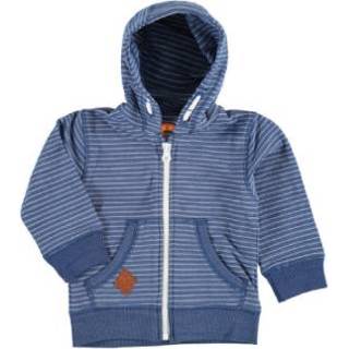 👉 Staccato  Zweetjas strepen jeans blauw - Blauw - Gr.80 - Jongen