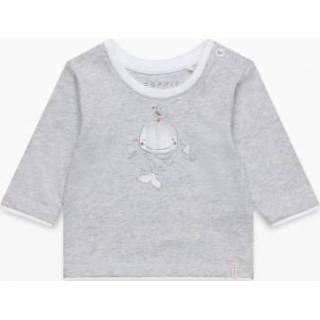 👉 Esprit  Shirt met lange mouwen licht heide grijs - Grijs - Gr.68 - Jongen/Meisjes