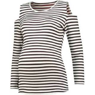 👉 Shirt wit mengweefsel positiekleding vrouwen LOVE2WAIT Gestreept Pique met lange mouwen 8718541103631