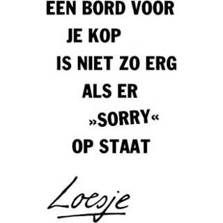 👉 Sorrykaart loesje kaart wit | Sorry Bord voor je kop