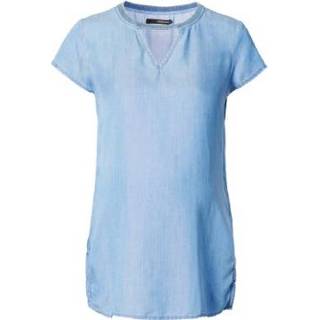 👉 SUPERMOM  Zwangerschapsblouse denim lichtblauw - Blauw - Gr.XXL