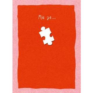 👉 Paperclip puzzel rood | I miss you Puzzelstukje