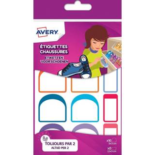 👉 Etiket Avery Family etiketten voor schoenen, etui met 24 etiketten, geassorteerde formaten en kleuren 5014702133411