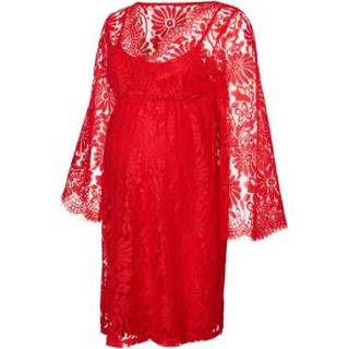 👉 Rood mengweefsel positiekleding Mama licious Moederschapsjurk MLNEVIA chinees - Gr.Positiekleding 5713737704275