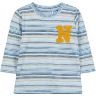 👉 Name it  Boys Shirt met lange mouwen Laban stoffig blauw - Blauw - Gr.86 - Jongen