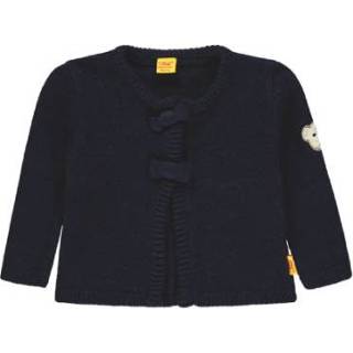 👉 Steiff  Girl s Vestje met strik, marine - Blauw - Gr.104 - Meisjes