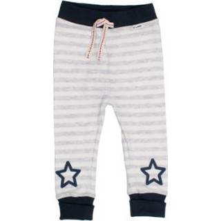 👉 Salt and Pepper  Sweatbroek Bear streep licht grijs melange - Grijs - Gr.68 - Jongen/Meisjes