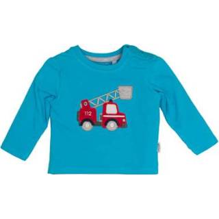 👉 Salt and Pepper  Boys Shirt met lange mouwen Cars curacao blauw - Blauw - Gr.86 - Jongen
