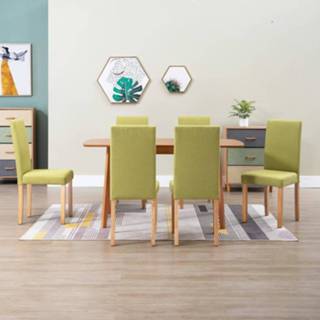 👉 Eetkamerstoel groen stof active Eetkamerstoelen 6 st 8719883691008