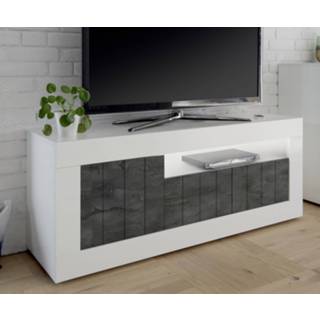 👉 Wit spaanplaat glans Tv-meubel Urbino 138 cm breed in hoogglans met oxid