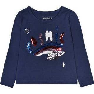 👉 Staccato  Girl s lange mouw shirt marine - Blauw - Gr.128/134 - Meisjes