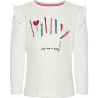 👉 Name it  Girl s shirt met lange mouwen Nmfnanaja sneeuwwitte Nmfnanaja - Wit - Gr.110 - Meisjes