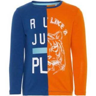 👉 Name it  Boys Shirt met lange mouwen Nardo marine pioenroos - Blauw - Gr.122/128 - Jongen
