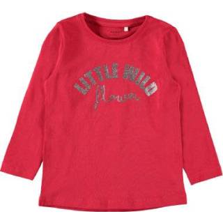 👉 Name it  Girl s shirt met lange mouwen Vix echt rood - Rood - Gr.110 - Meisjes