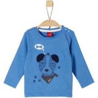 👉 S.Oliver  Boys Shirt met lange mouw blauwe hond - Blauw - Gr.92 - Jongen