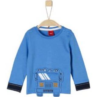 👉 S.Oliver  Boys Shirt met lange mouwen blauwe auto - Blauw - Gr.92 - Jongen