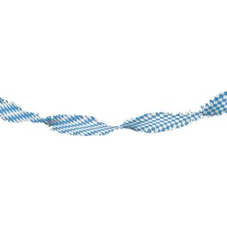 👉 Crepe papier meerkleurig blauw witte Blauw-Witte Slinger Oktoberfest - 6 meter 8714572209847
